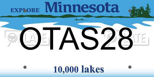 OTAS28 Minnesota License Plate