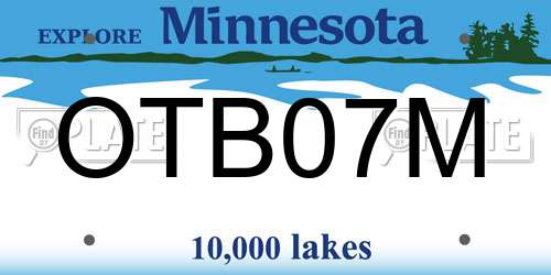 OTB07M Minnesota License Plate