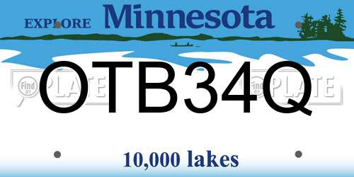 OTB34Q Minnesota License Plate