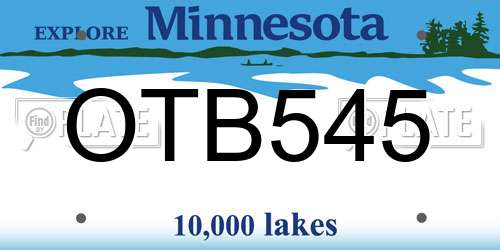 OTB545 Minnesota License Plate
