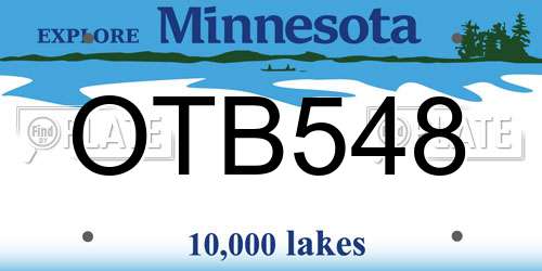 OTB548 Minnesota License Plate