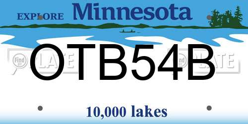 OTB54B Minnesota License Plate