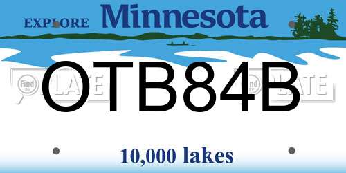OTB84B Minnesota License Plate