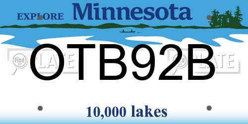 OTB92B Minnesota License Plate