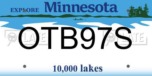 OTB97S Minnesota License Plate