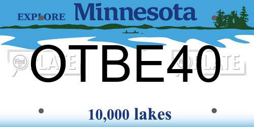 OTBE40 Minnesota License Plate