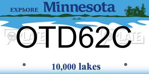 OTD62C Minnesota License Plate