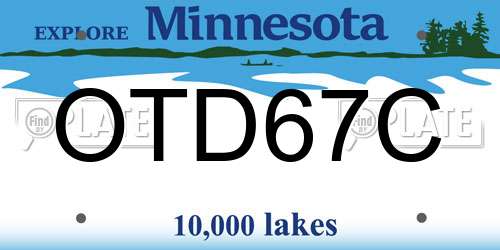 OTD67C Minnesota License Plate