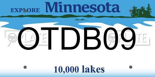 OTDB09 Minnesota License Plate