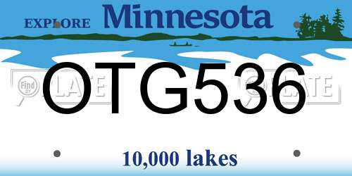 OTG536 Minnesota License Plate