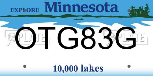 OTG83G Minnesota License Plate