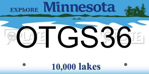 OTGS36 Minnesota License Plate