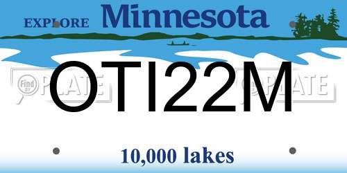 OTI22M Minnesota License Plate