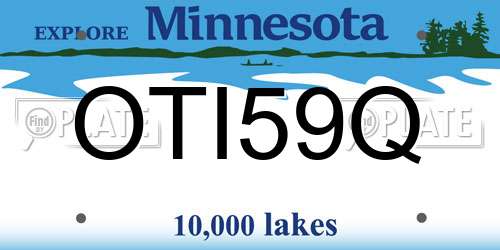 OTI59Q Minnesota License Plate
