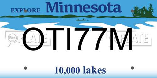 OTI77M Minnesota License Plate