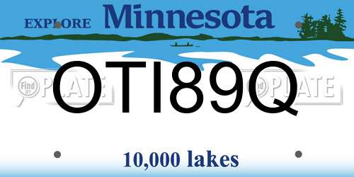 OTI89Q Minnesota License Plate