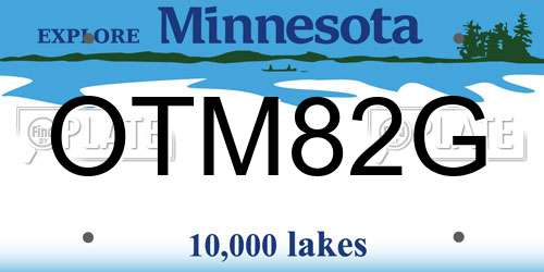 OTM82G Minnesota License Plate
