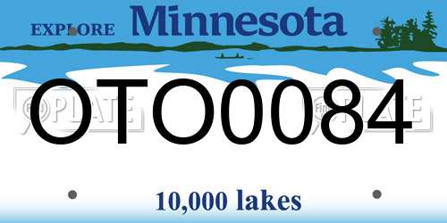 OTO0084 Minnesota License Plate