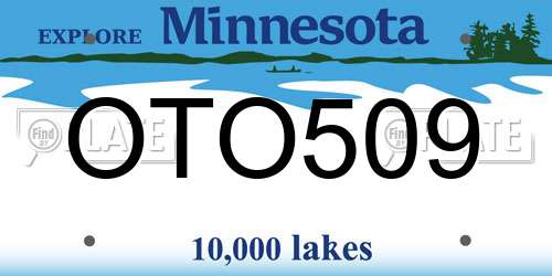 OTO509 Minnesota License Plate