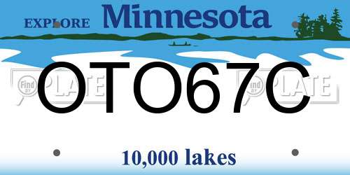 OTO67C Minnesota License Plate