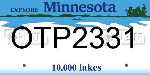 OTP2331 Minnesota License Plate