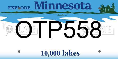 OTP558 Minnesota License Plate