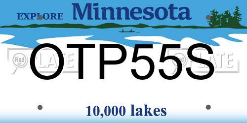 OTP55S Minnesota License Plate