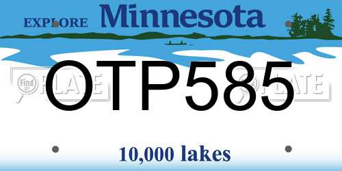 OTP585 Minnesota License Plate