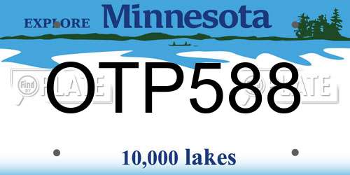 OTP588 Minnesota License Plate