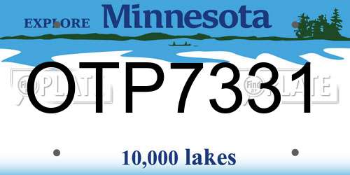 OTP7331 Minnesota License Plate