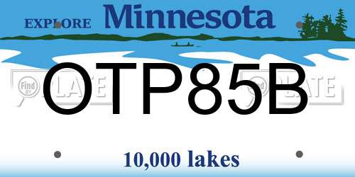 OTP85B Minnesota License Plate