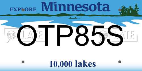 OTP85S Minnesota License Plate