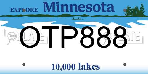 OTP888 Minnesota License Plate