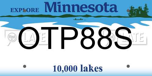 OTP88S Minnesota License Plate
