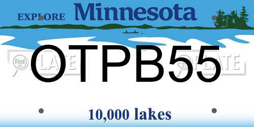 OTPB55 Minnesota License Plate