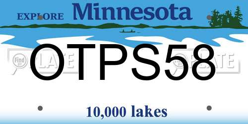 OTPS58 Minnesota License Plate