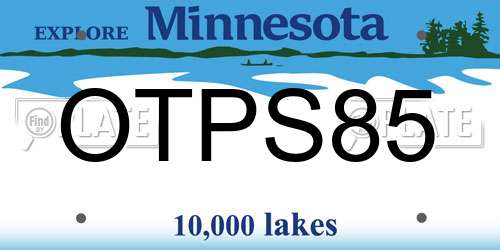 OTPS85 Minnesota License Plate