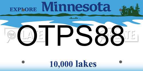 OTPS88 Minnesota License Plate