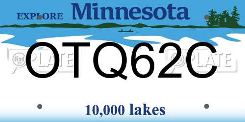 OTQ62C Minnesota License Plate