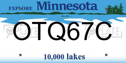OTQ67C Minnesota License Plate