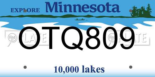 OTQ809 Minnesota License Plate