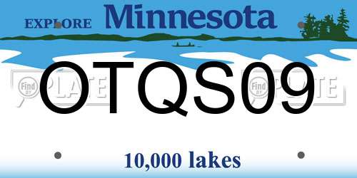OTQS09 Minnesota License Plate