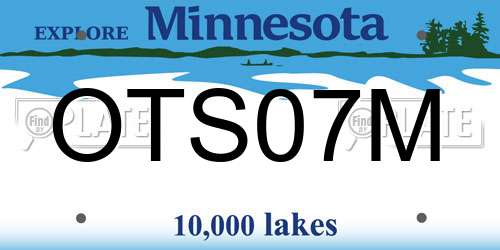 OTS07M Minnesota License Plate