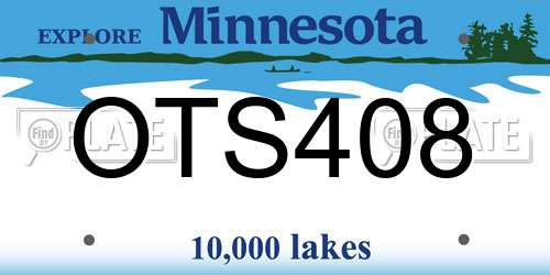 OTS408 Minnesota License Plate