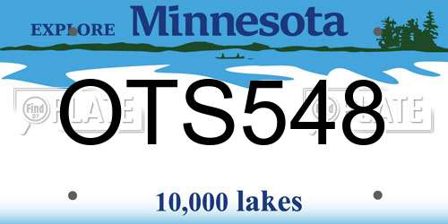 OTS548 Minnesota License Plate