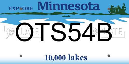 OTS54B Minnesota License Plate
