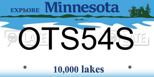 OTS54S Minnesota License Plate
