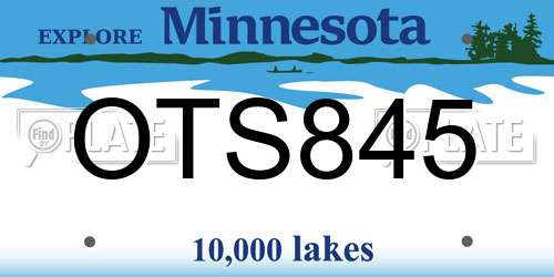 OTS845 Minnesota License Plate