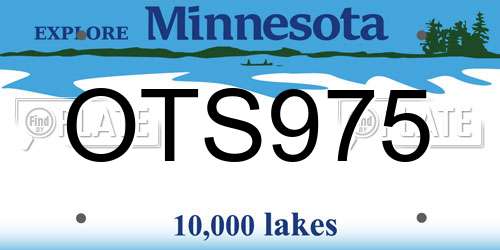 OTS975 Minnesota License Plate