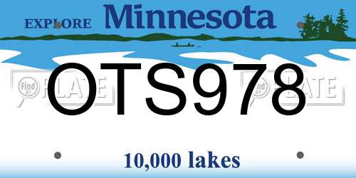 OTS978 Minnesota License Plate